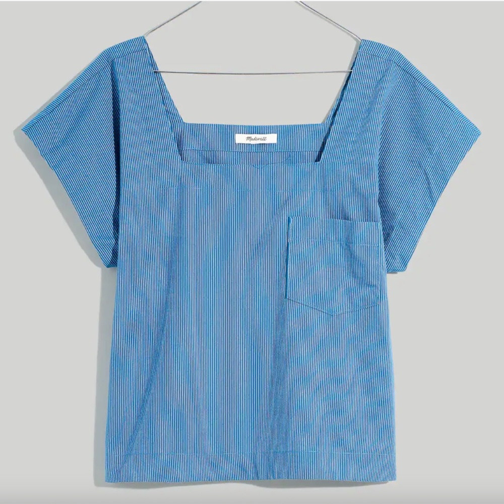 Madewell-Square-Neck Top in Pinstripe